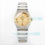 OM Factory Replica Omega Constellation Yellow Gold Diamond Bezel And Yellow Gold Dial Watch